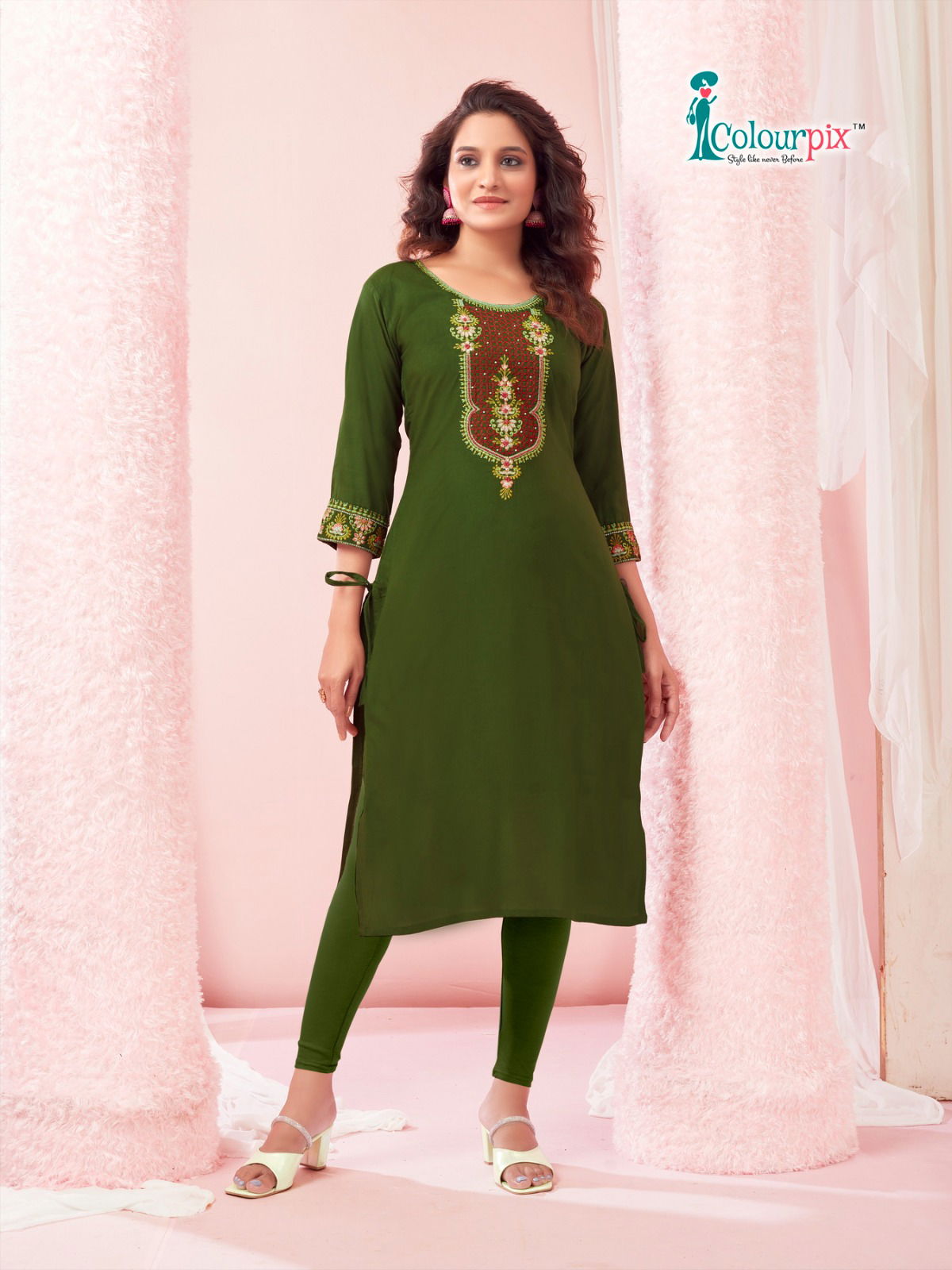 Five Star By ColourPix Rayon Designer Kurtis Catalog